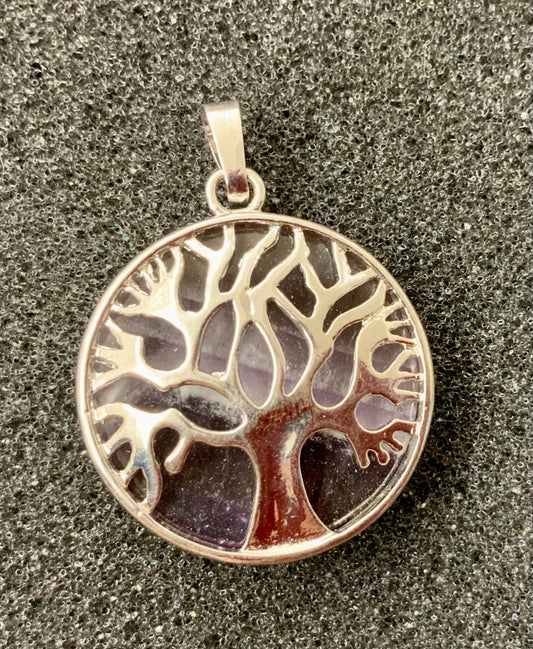 Pendentif arbre de vie améthyste