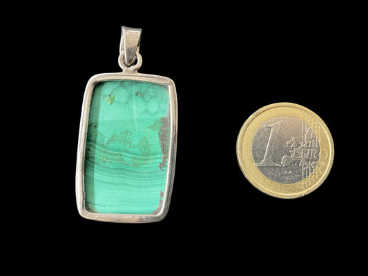 Pendentif en malachite, sertis argent 925