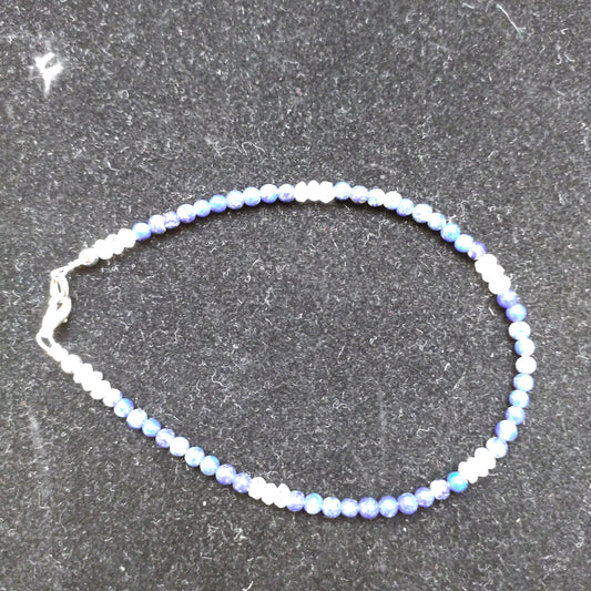 Bracelet de cheville lapis lazuli et aigue-marine