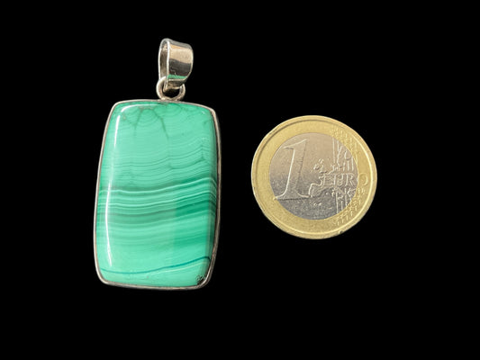 Pendentif en malachite, sertis argent 925