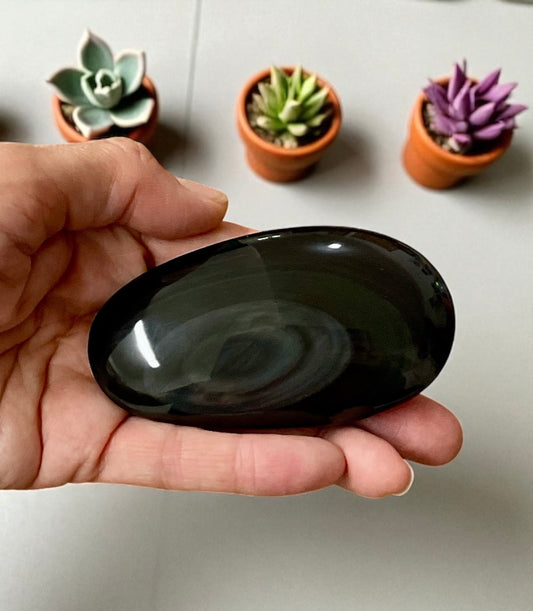 Obsidienne œil céleste en galet (Mexique)