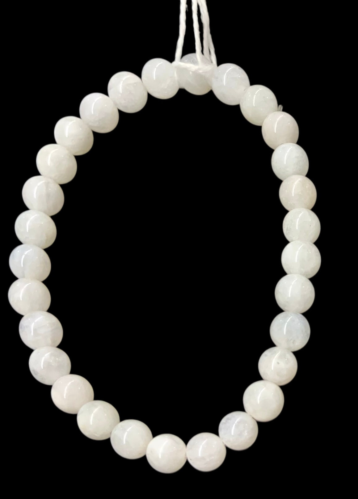 Bracelet en pierre de lune blanche (péristérite) qualité extra,  perles de 6mm ou 8mm