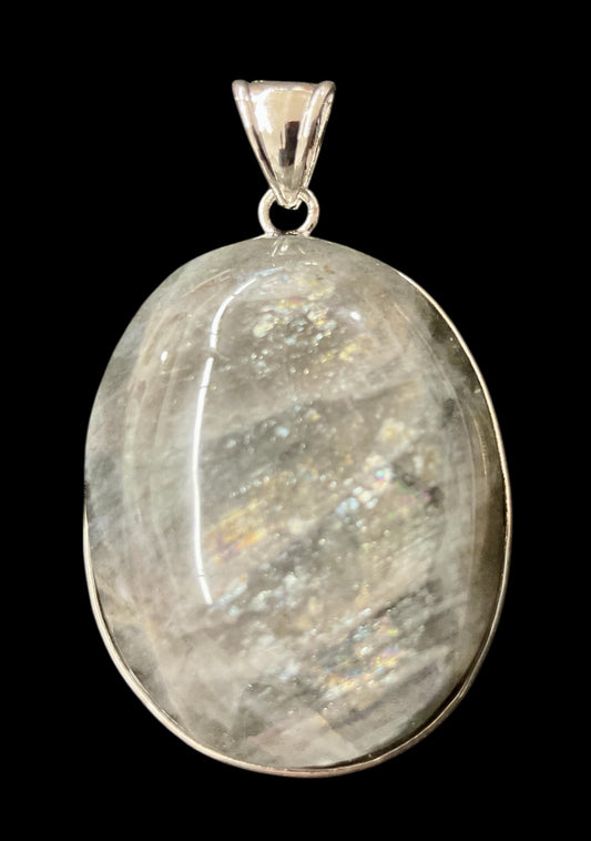 Pendentif en labradorite grise