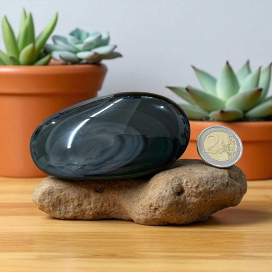 Obsidienne œil céleste en galet (Mexique)