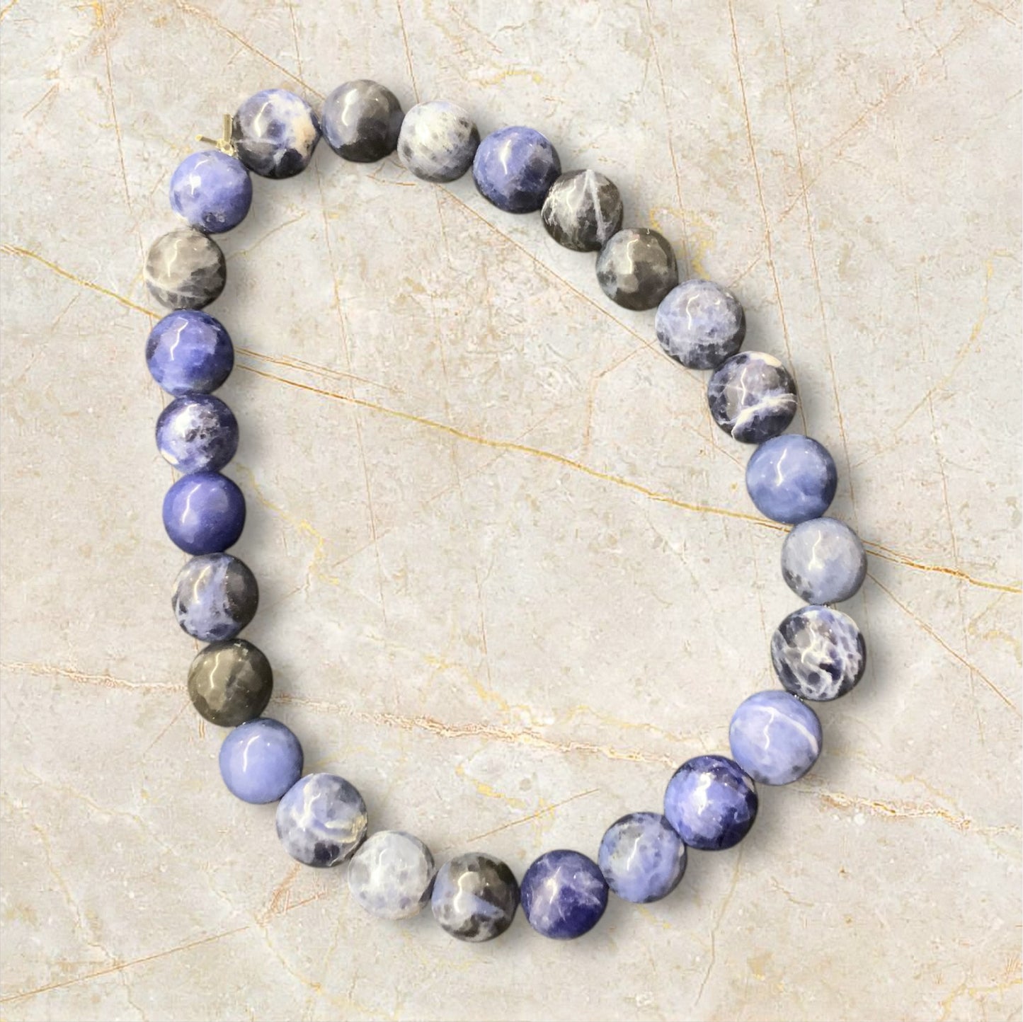 Bracelet en sodalite perles de 6mm, 8mm ou 10 mm