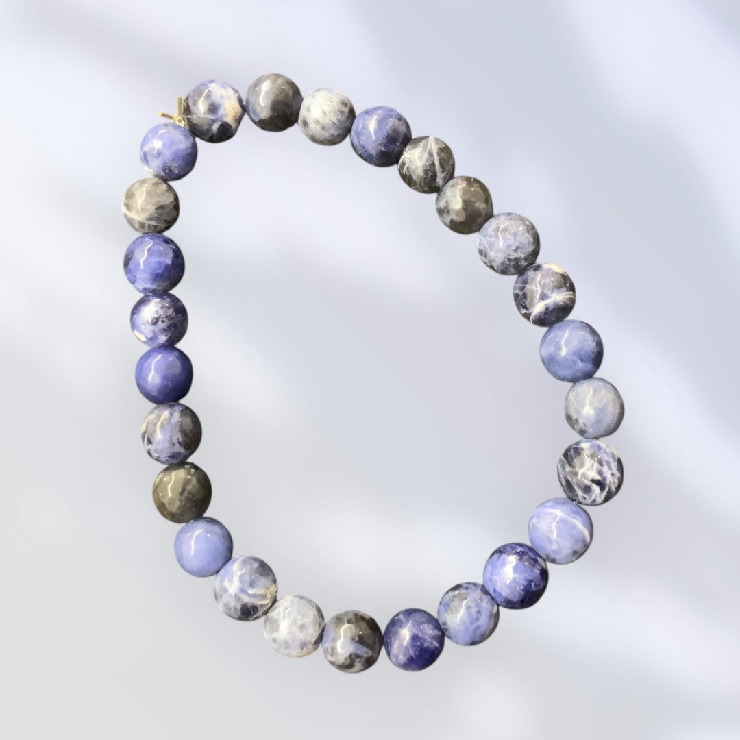 Bracelet en sodalite perles de 6mm, 8mm ou 10 mm