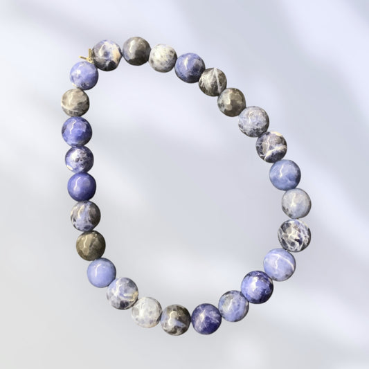 Bracelet en sodalite perles de 6mm, 8mm ou 10 mm