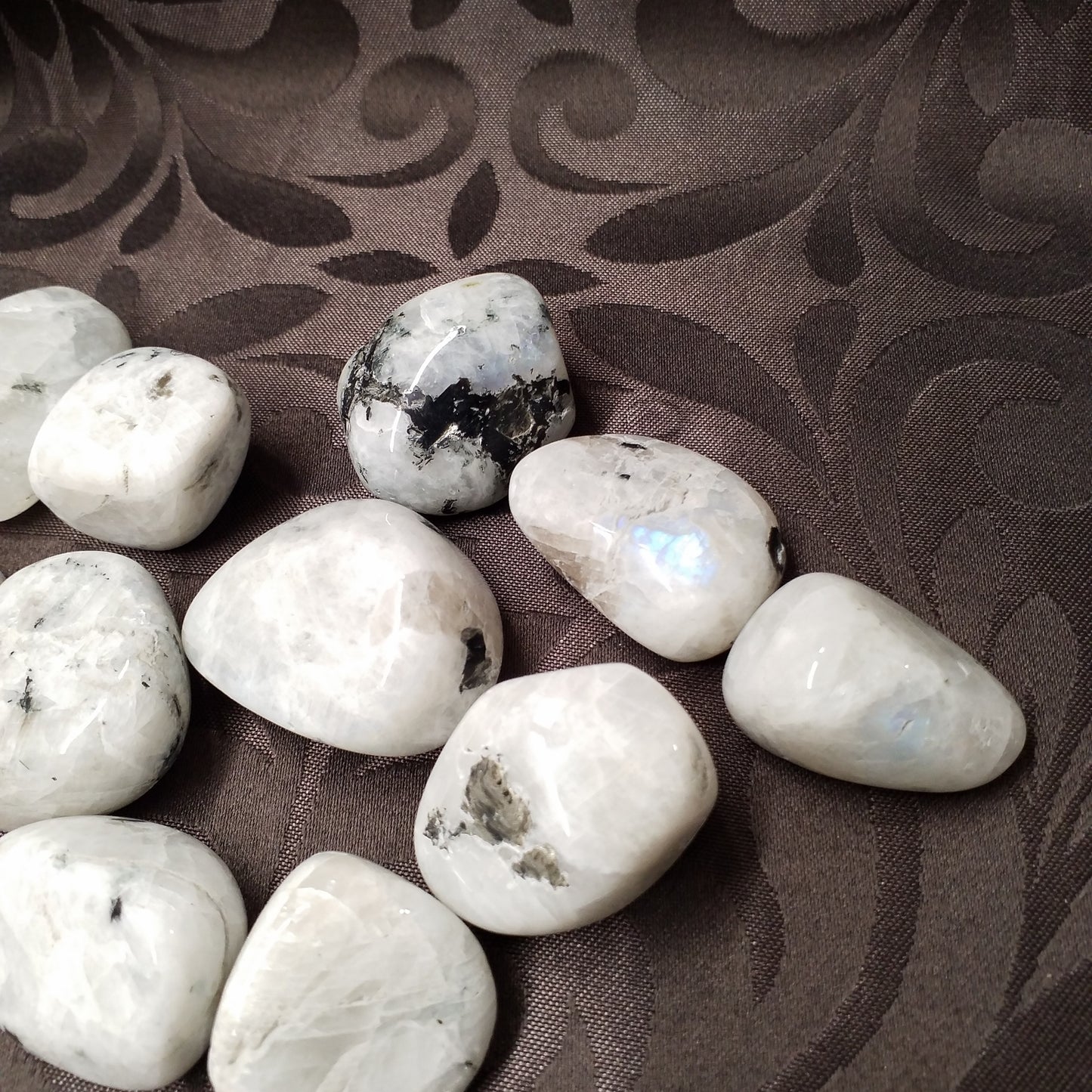 Labradorite blanche pierre polie d'Inde