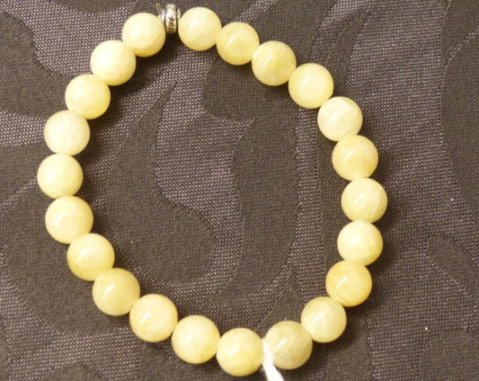 Bracelet en calcite jaune en perles de 8mm