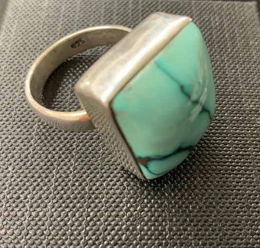 Bague femme turquoise du Tibet taille 61