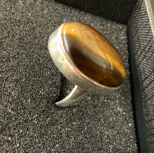 Bague femme œil de tigre taille 61