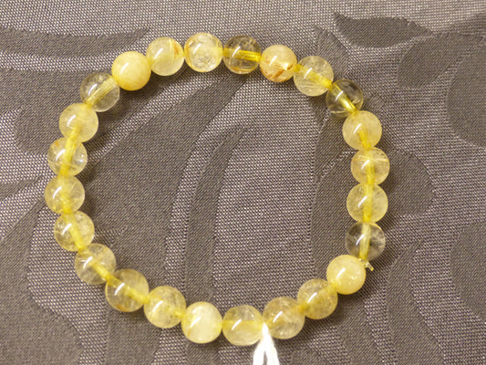 Bracelet en quartz rutile perles de 8mm