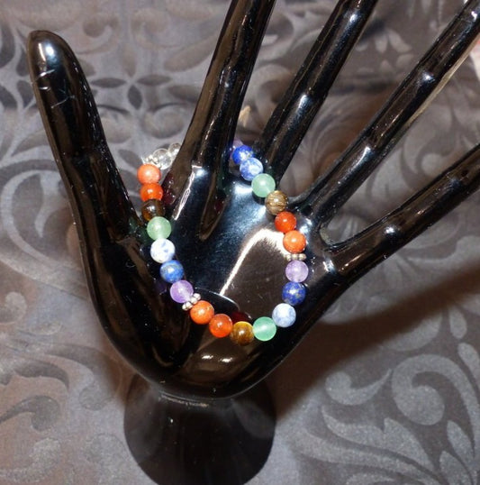 Bracelet 7 chakra ado en perles de 6mm