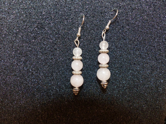 Boucles d'oreilles en quartz rose