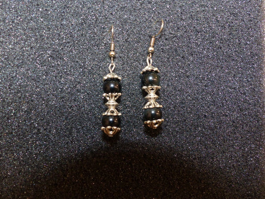 Boucles d'oreilles en obsidienne œil céleste