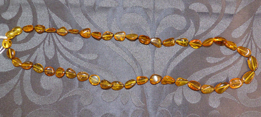 Collier d'ambre en perles plates adulte 55cm