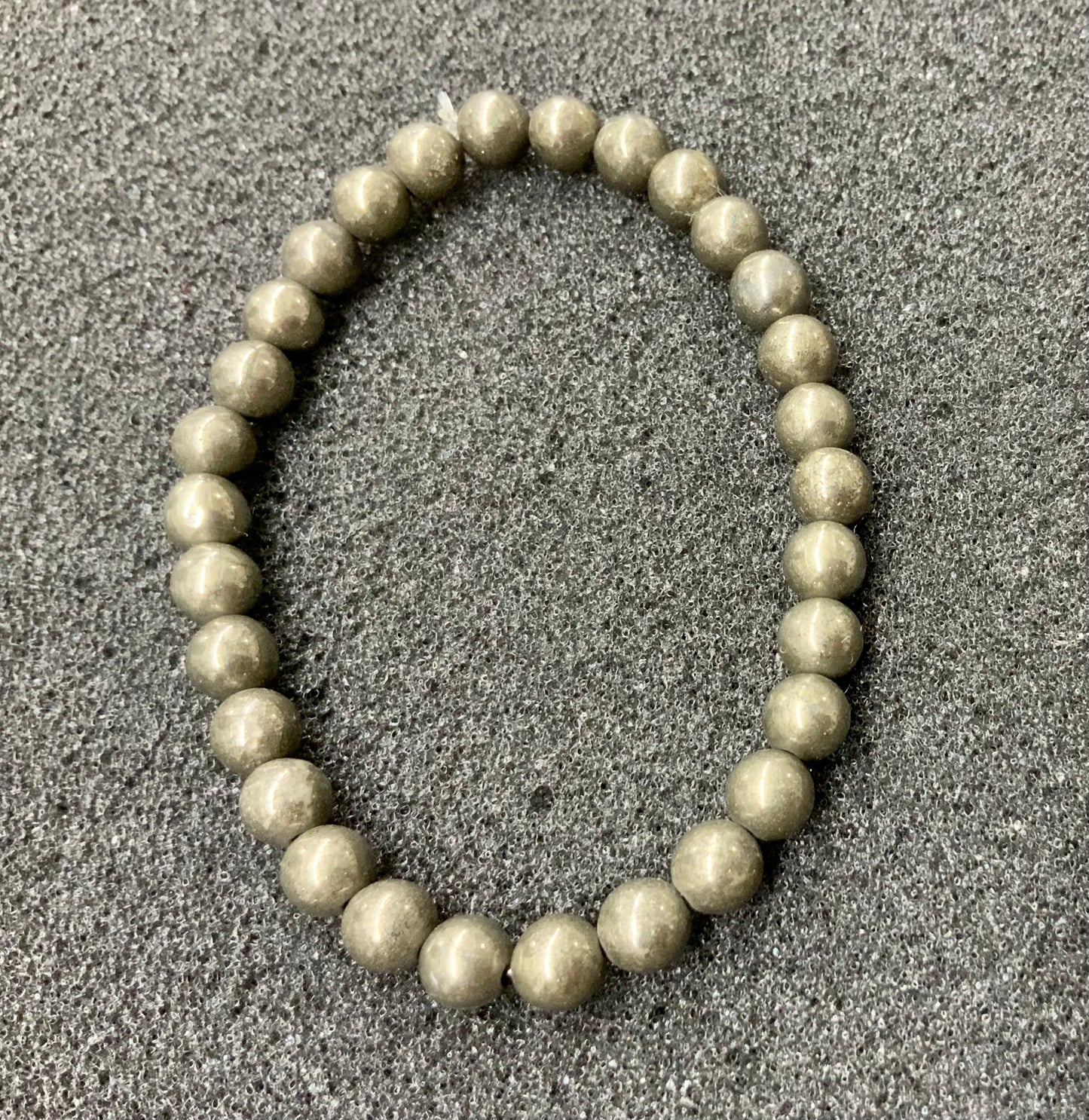 Bracelet en pyrite du Pérou perles de 6 mm ou 8mm