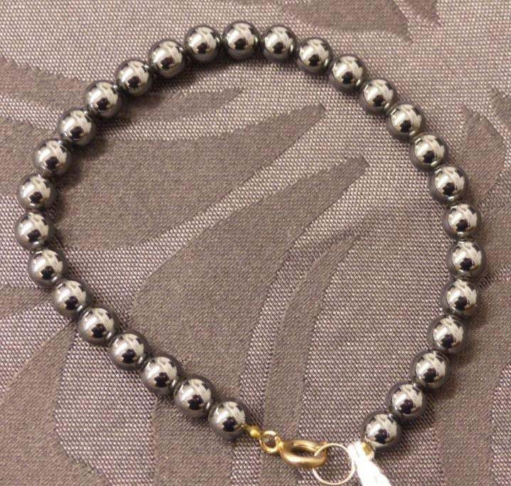 Bracelet en hématite perles de 6 mm, 8 mm ou 10 mm