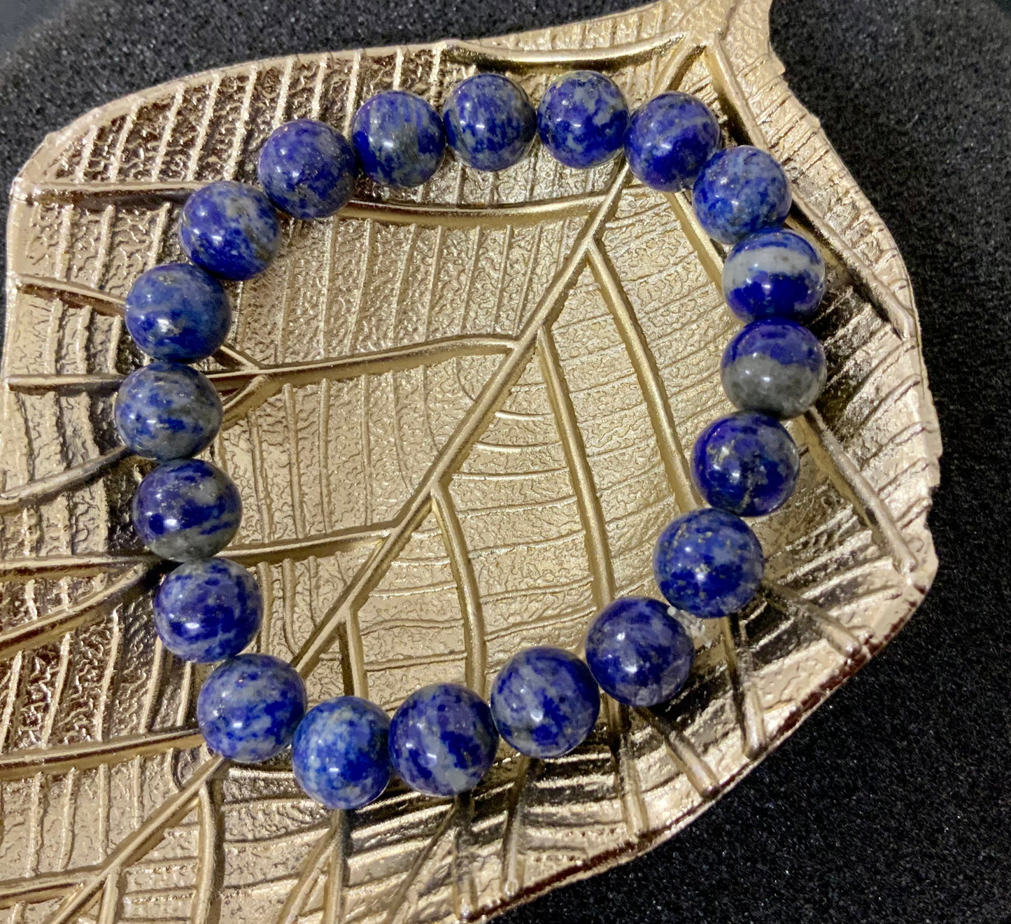 Bracelet en lapis lazuli en perles de 8 ou 10 mm